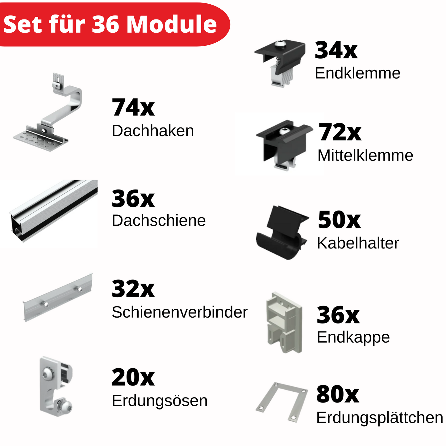 Clenergy Standardhaken | Set Unterkonstruktion