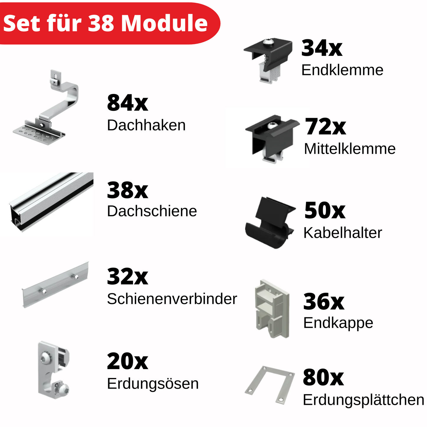 Clenergy Standardhaken | Set Unterkonstruktion