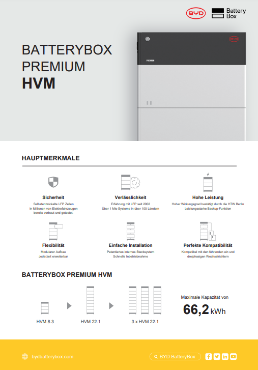 BYD HVM Batteriespeicher B-Box Premium 8.3-22.1 kWh Speicherpaket Solarspeicher