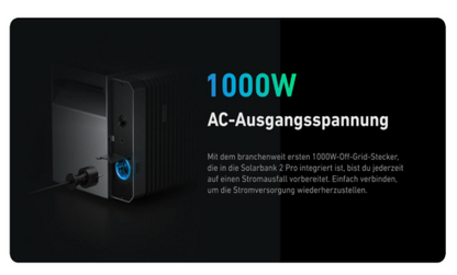 ANKER Solix Solarbank 2 E1600 PRO 1000 W AC-Ausgangsspannung