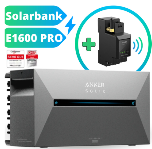 ANKER Solix Solarbank 2 E1600 PRO Set Smart Meter Vorderanicht