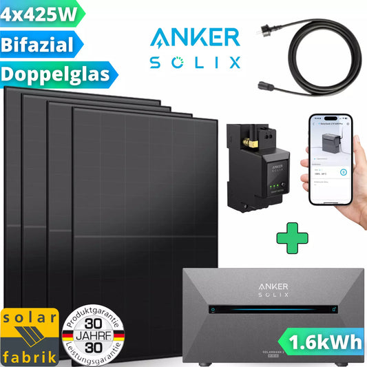 ANKER Solix Solarbank 2 E1600 PRO Set Smart Meter Solar Panel
