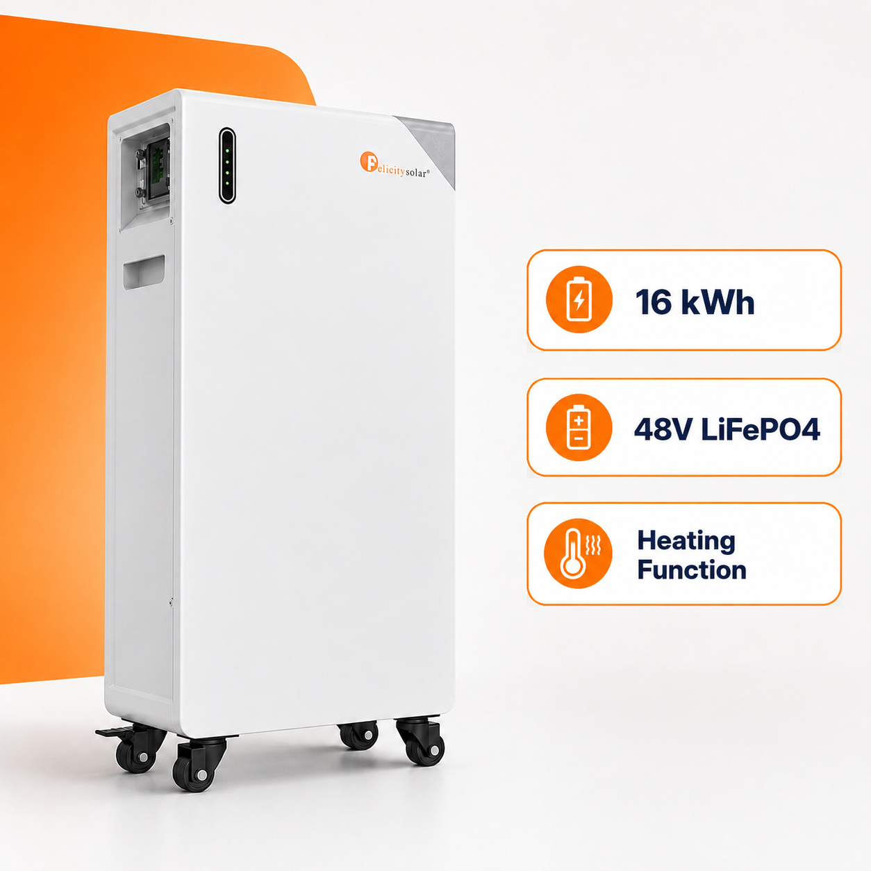 Felicity FLB48314TG1-H 16 kWh LiFePO4 Batteriespeicher mit Heizfunktion für Photovoltaik-Anlagen