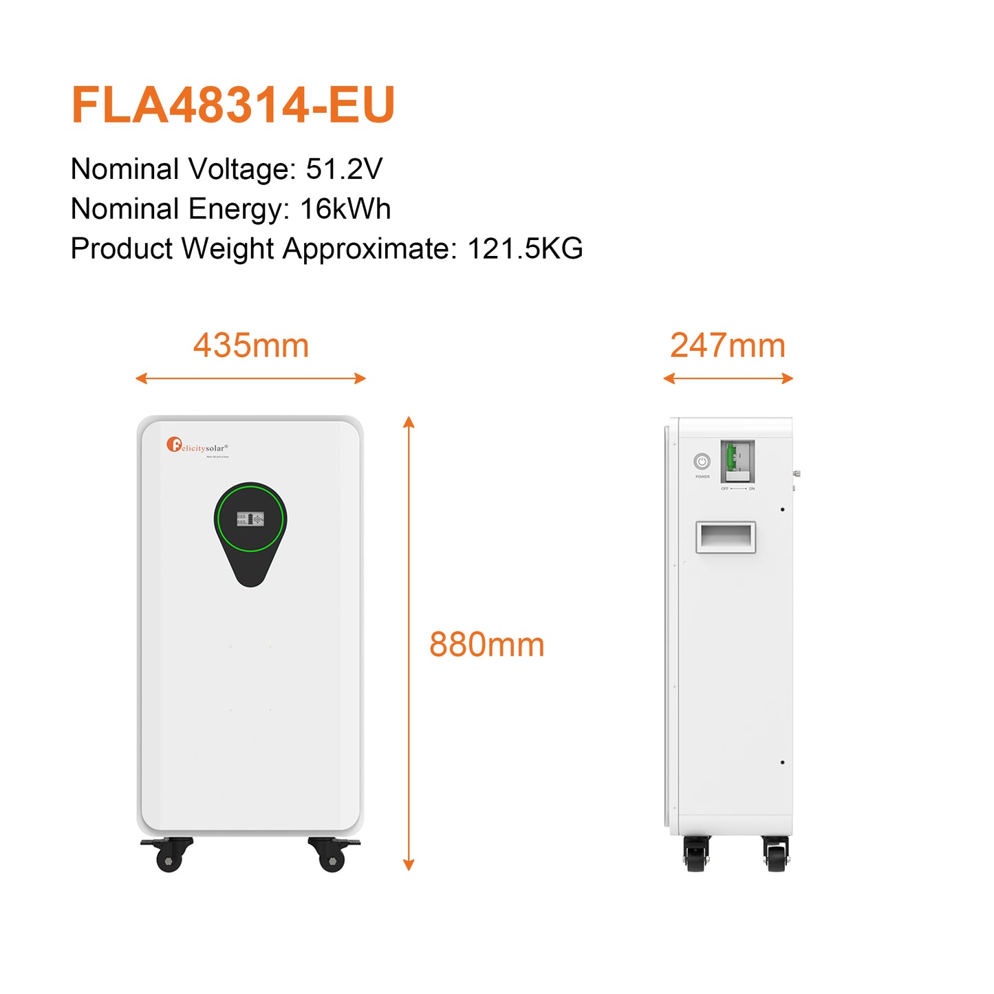 Felicity Solar Batteriespeicher 16 kWh Akku 48V LiFePO4 - FLA48314-EU
