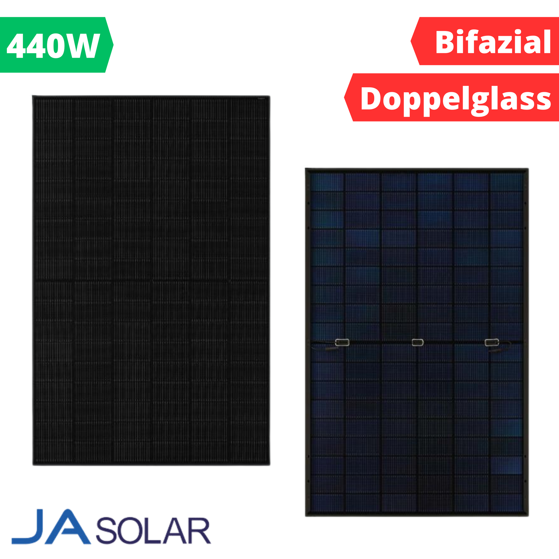 Ja Solar JAM54D41-440/LB 440 Wp Vorderansicht Bifazial Doppelglass