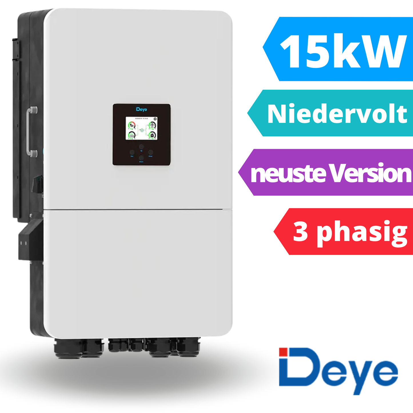 Deye SUN-15K-SG05LP3-EU-SM2 3-phasiger Hybrid-Wechselrichter 15 kW (Niedervolt)