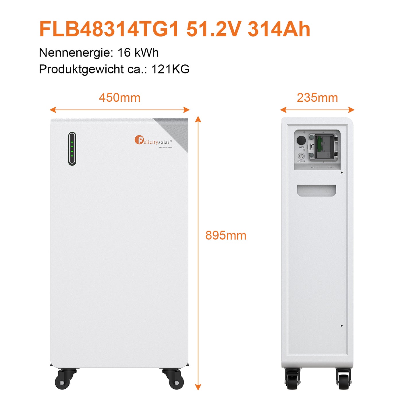 Felicity Solar Battery Storage 10,5 kWh Bateria 48 V LiFePO4