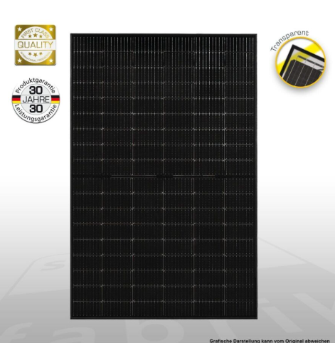 Solar Fabrik 425W&nbsp;S4 Mono Glas-Glas Modul Bifazial Vorderansicht