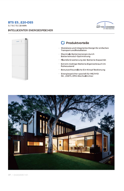 Sofar Solar BTS-E5/10/15/20-DS5 battery storage