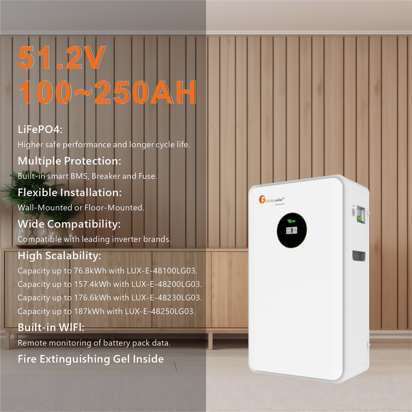 Felicity Solar Battery Storage 10,5 kWh Bateria 48 V LiFePO4