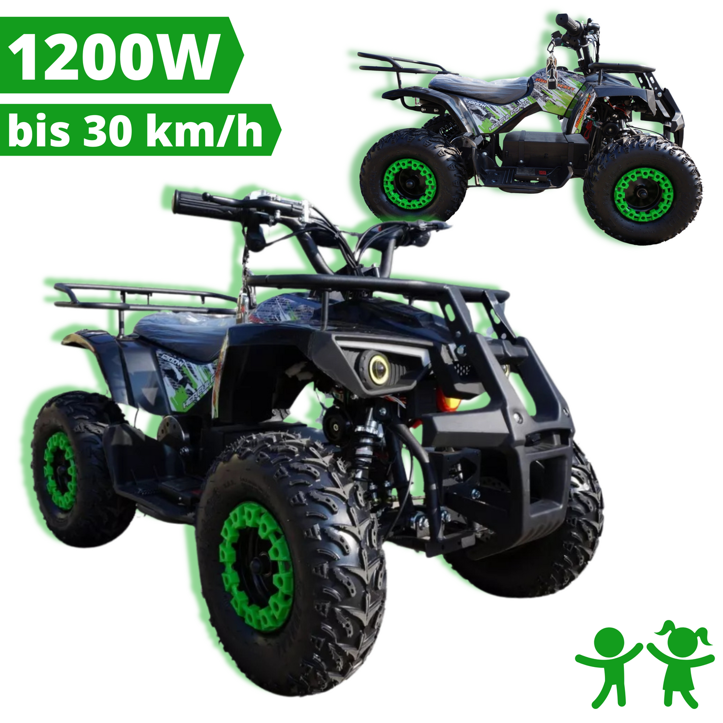 Mini e-Quad Hercules PRO 1200A Kinderquad GRÜN
