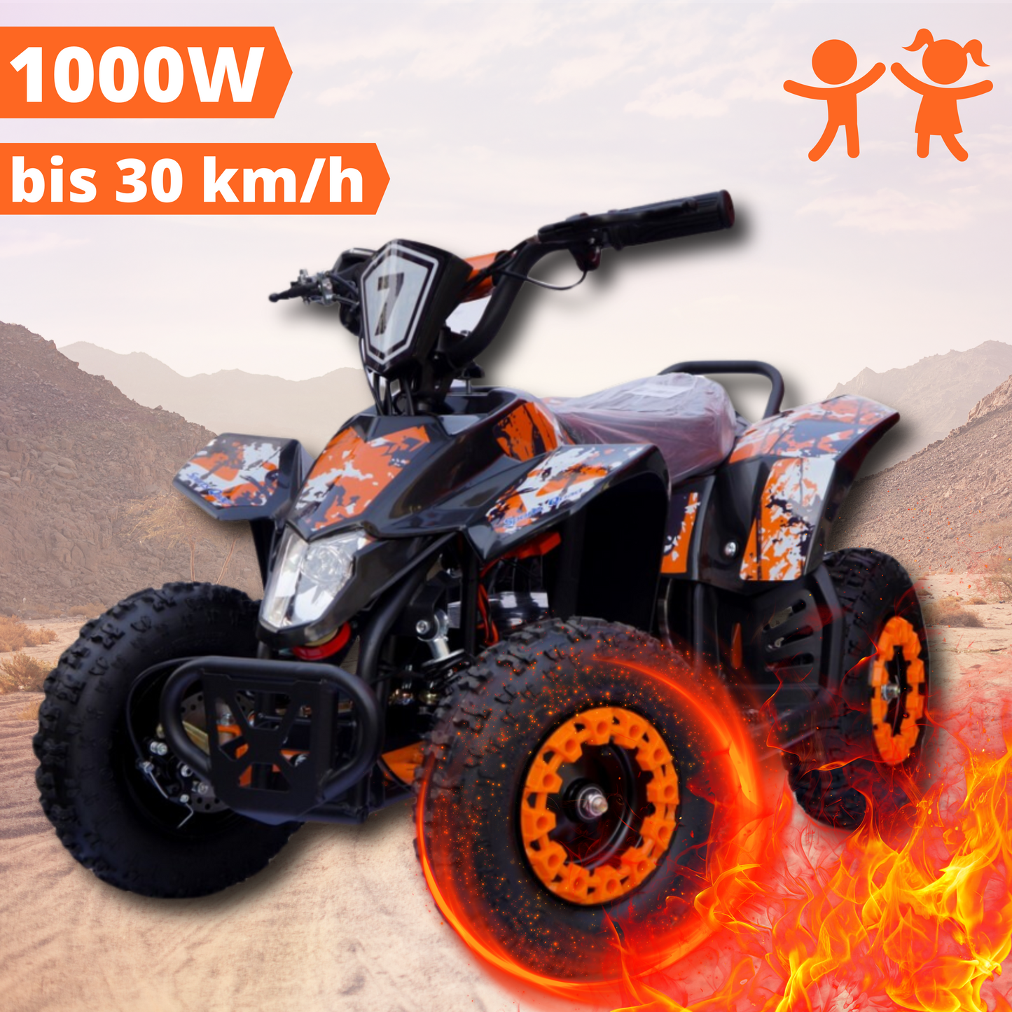 Mini e-Quad Big Foot 1000A Kinderquad ORANGE