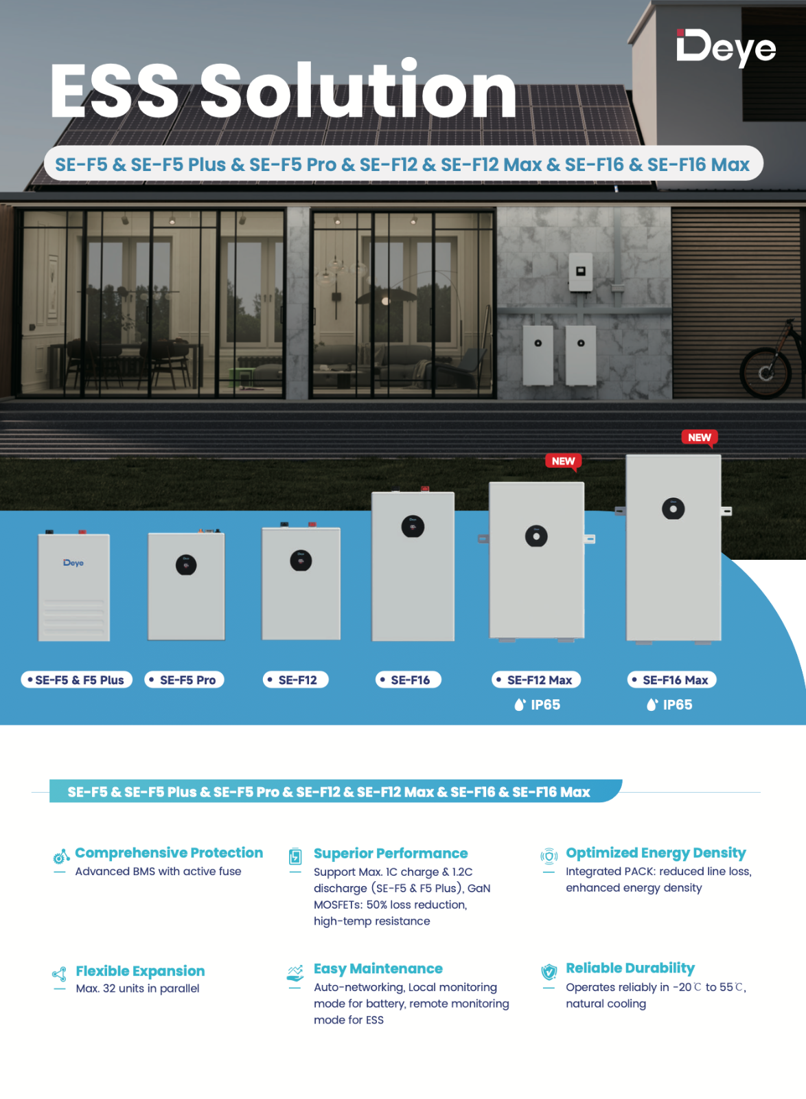 Deye SE-F16 Batteriespeicher 16 kWh Akku 48V LiFePO4 Niedervolt