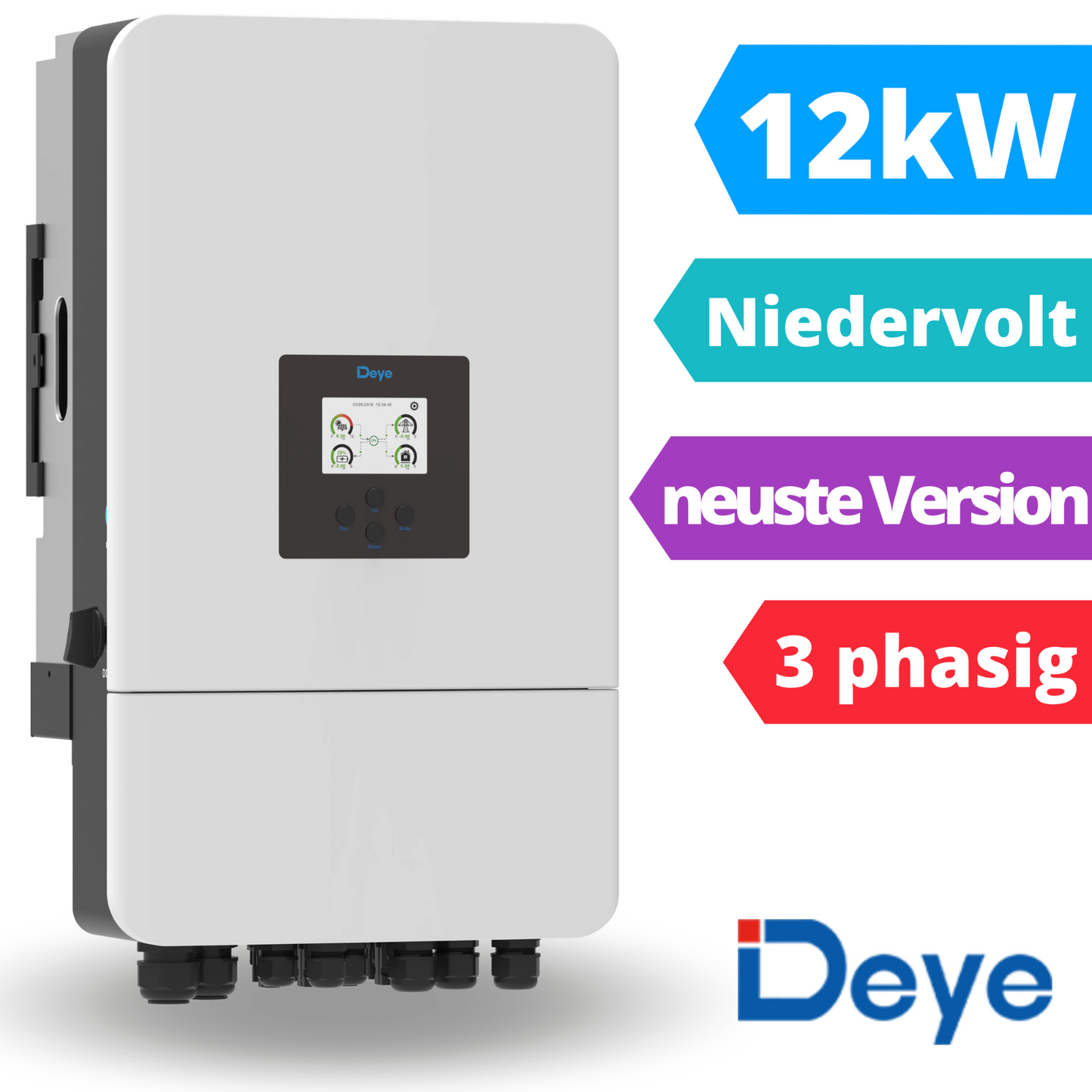 Deye SUN-12K-SG05LP3-EU-SM2 3-phasiger Hybrid-Wechselrichter 12 kW (Niedervolt)