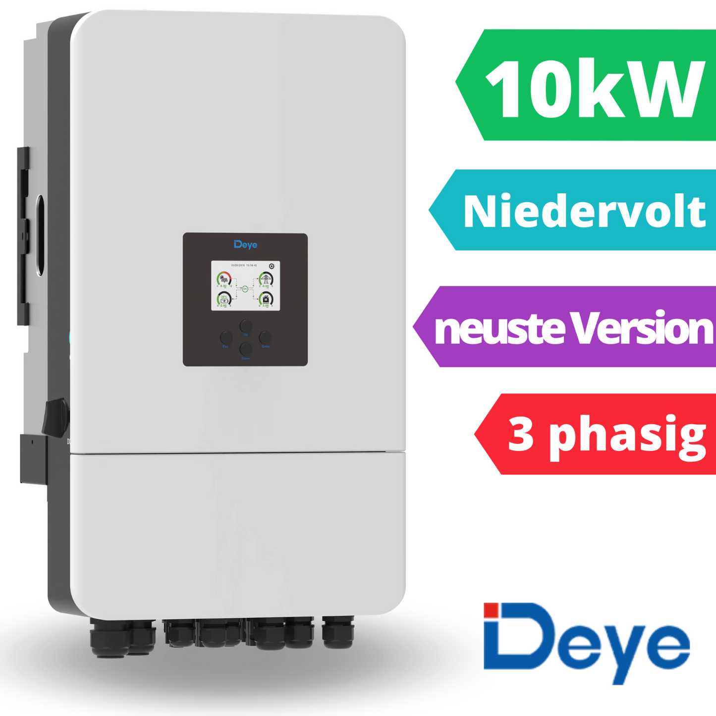 Deye SUN-10K-SG05LP3-EU-SM2 3-phasiger Hybrid-Wechselrichter 10 kW (Niedervolt)